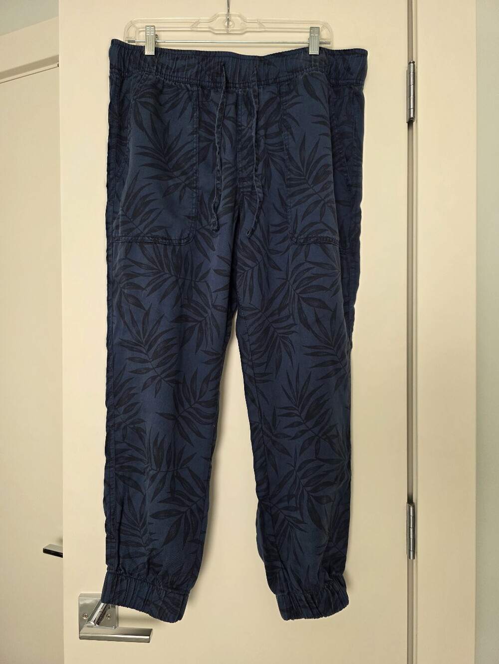 Orvis Navy Blue Print Drawstring Jogger Pants